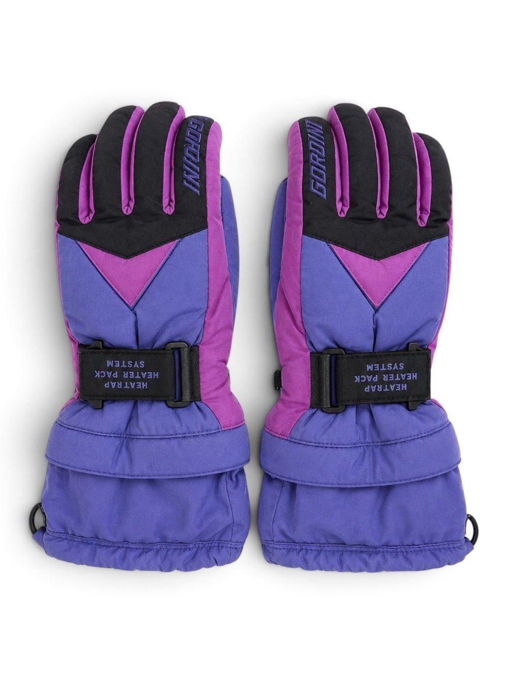 Gordini Vintage 90’s Insulated Ski Gloves Warm Winter Purple Black Leather Large